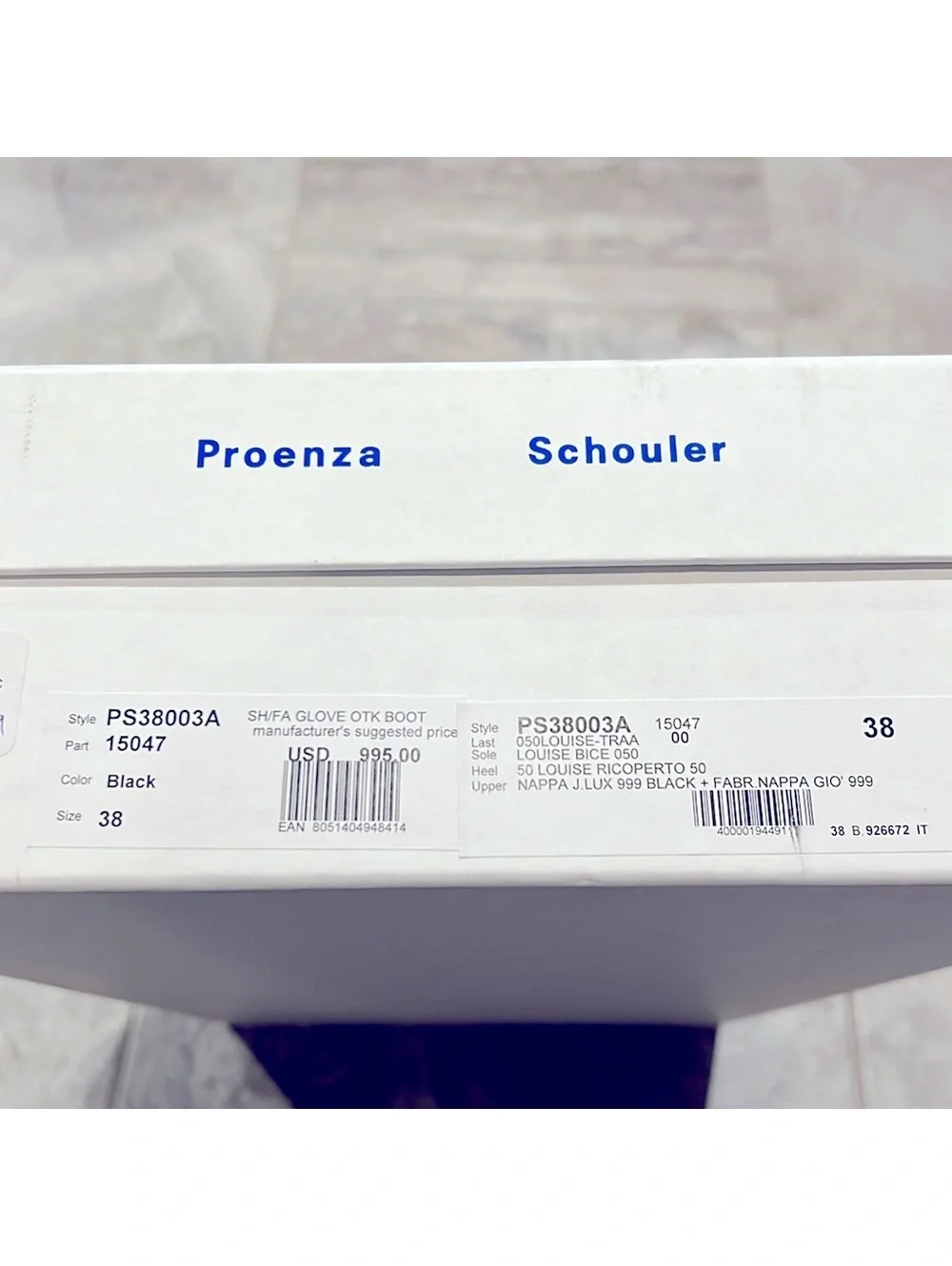 Proenza Schouler The Glove Over The Knee Boots in Black, Size 38 New + Dust Bag